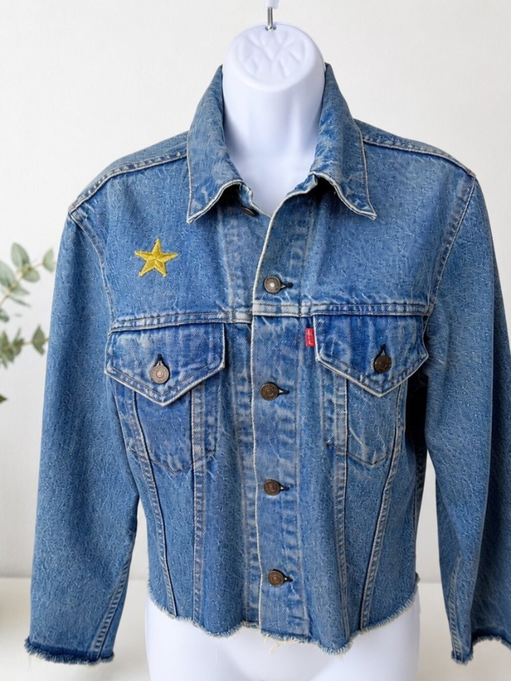 Vintage Womens Levi's Reworked Denim Jacket Old Custom Inc. Vintage Denim Sz S-M